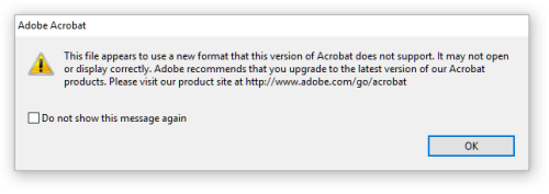 Adobe Acrobat star verze (9.X) nedoke pracovat s novjmi formty el. podpis
